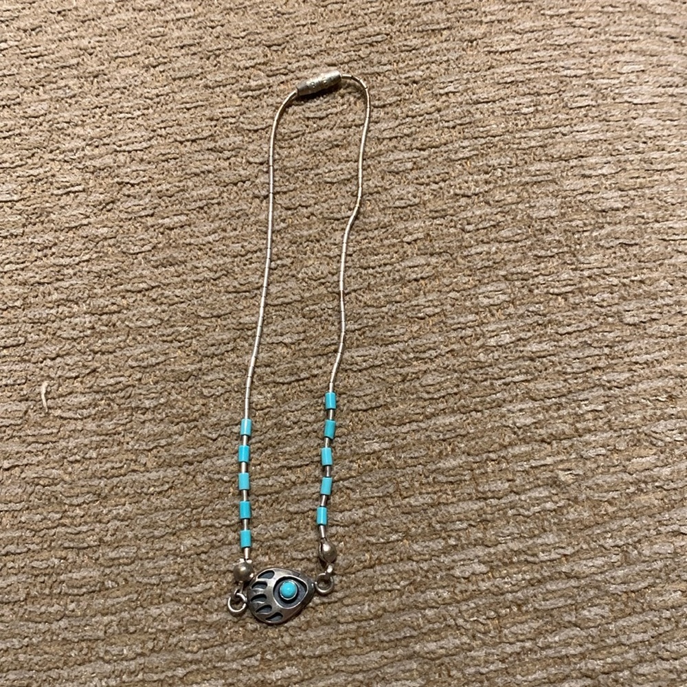 Sterling silver bear crawl ankle bracelet